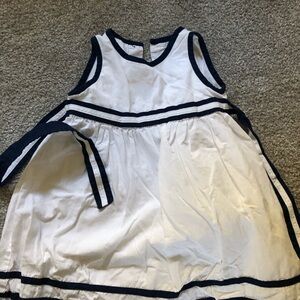 Elegant White and Navy Kids Formal Dress